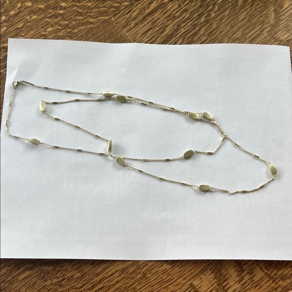 Kendra Scott Elegant Gold Necklace with Oval Accents 40” long